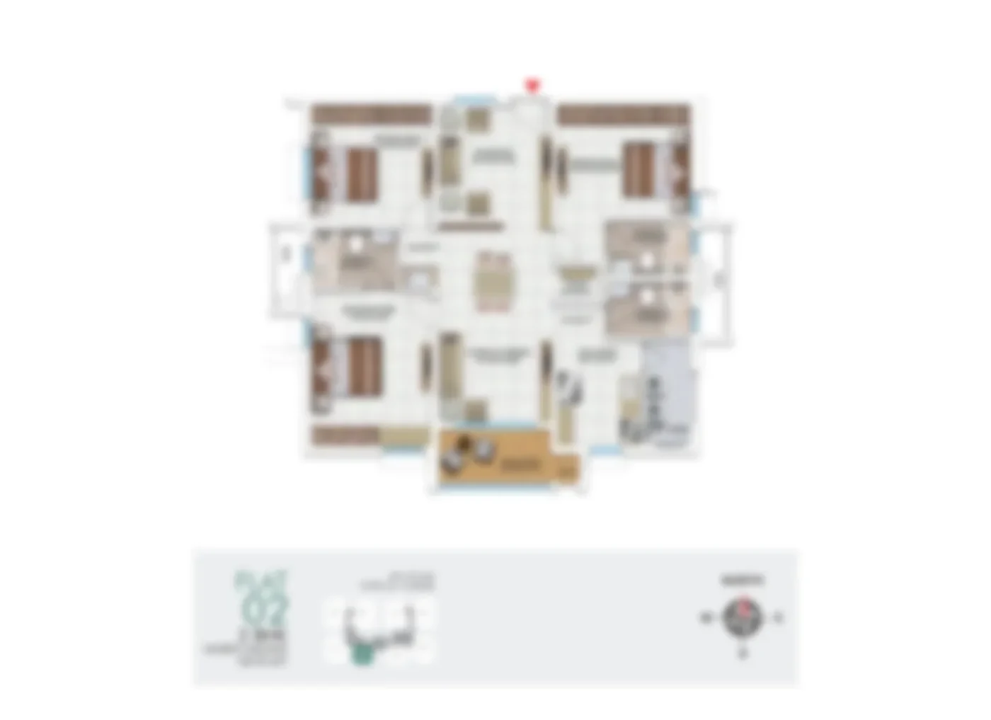 Representative 2 / 2.5 BHK unit layout, published without dimensions or a carpet area
